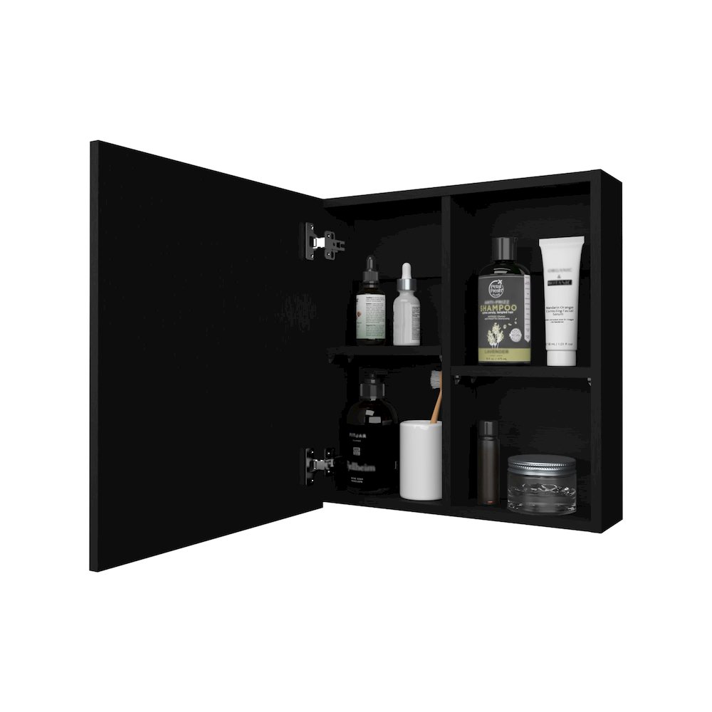 Morenci Medicine Cabinet With Included Mirror And 1 Door, Wenge. Picture 4