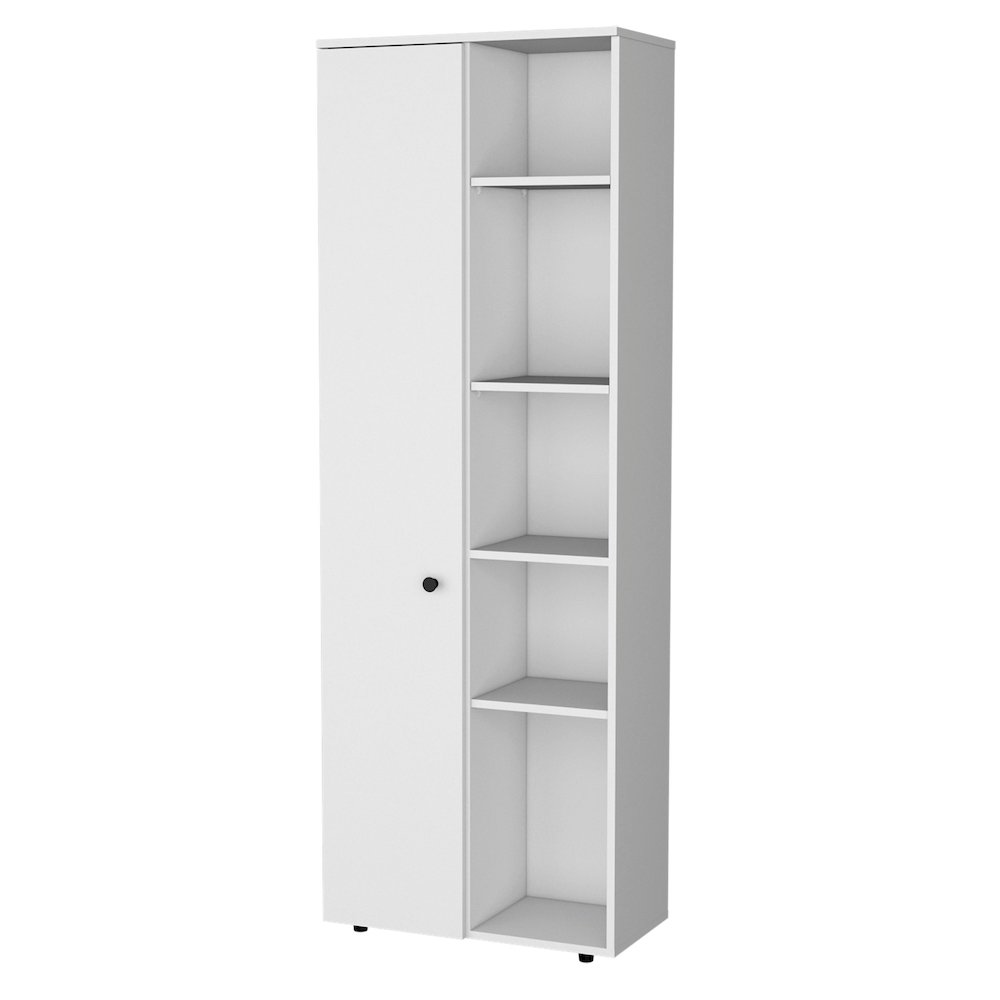 Harman Multistorage Kitchen Pantry with 1 door and 5 open shelves, White. Picture 1
