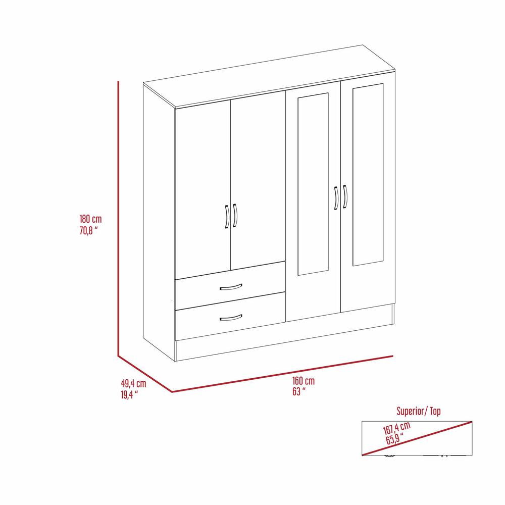 Florencia L Mirrored Armoire. Picture 6