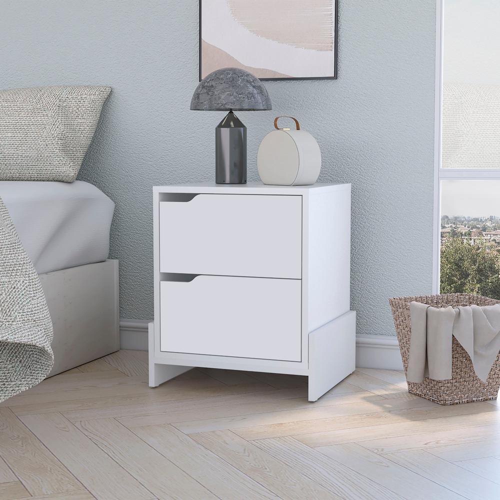 Lovell Nightstand with Sturdy Base and 2-Drawers. Picture 4