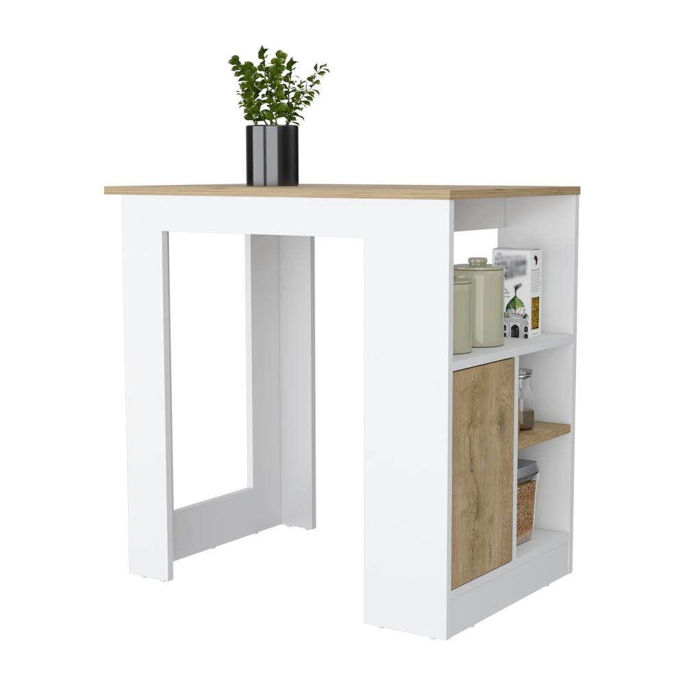 Culver Kitchen Island with Storage Shelves and Single Door Cabinet. Picture 6