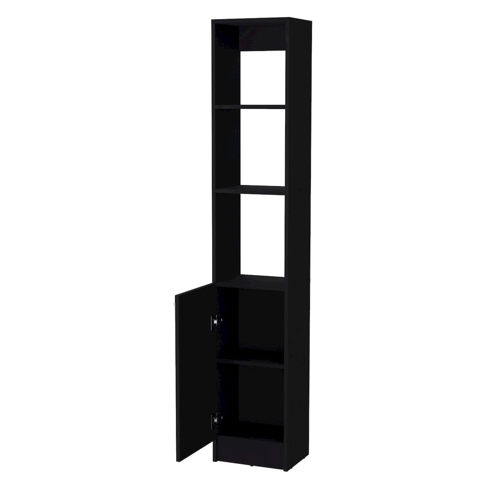 Brenda Linen Cabinet with 1 door, 3 open shelves and 2 hidden shelves. Picture 2