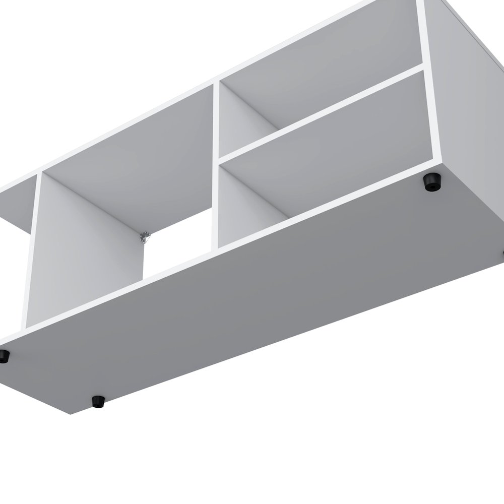 Tubac TV Rack in Melamine With Open Storage, White. Picture 4