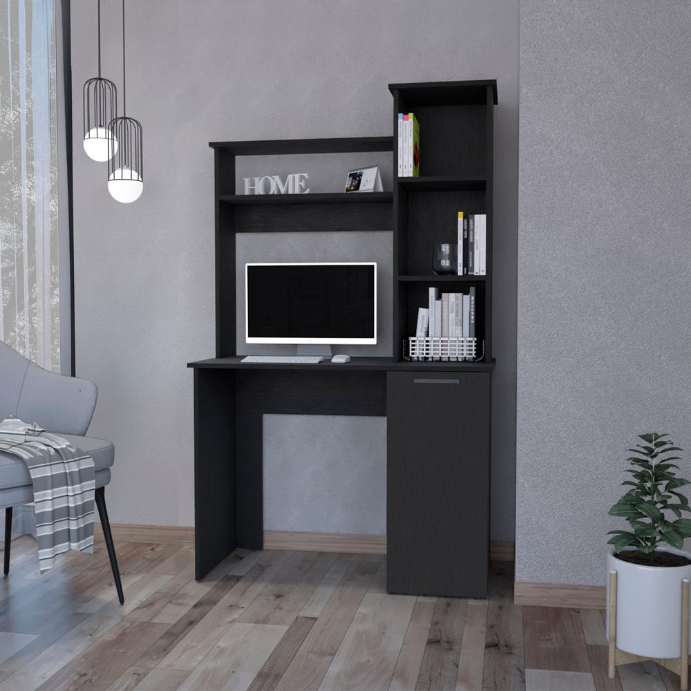 Rumford Computer Desk with Hutch and 3-Tier Storage Shelves. Picture 4