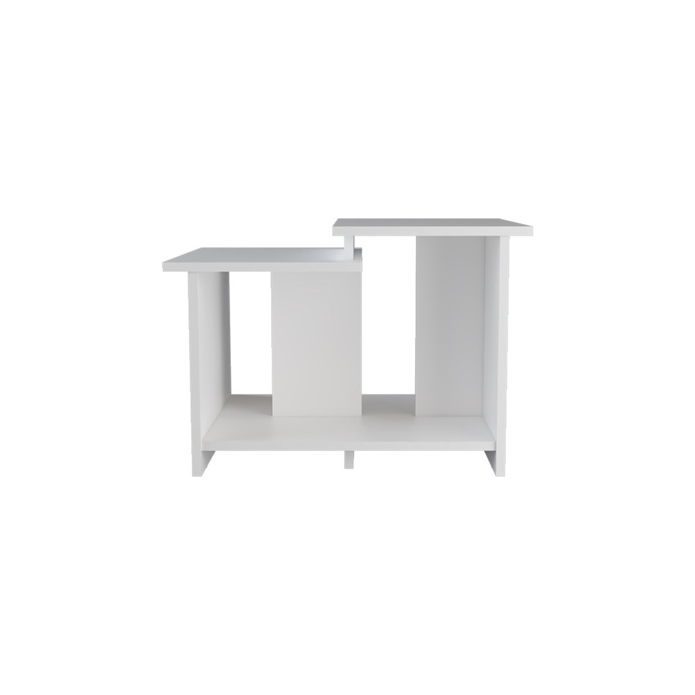 Naco Coffee Table with Open Storage, Melamine Finish, White. Picture 1