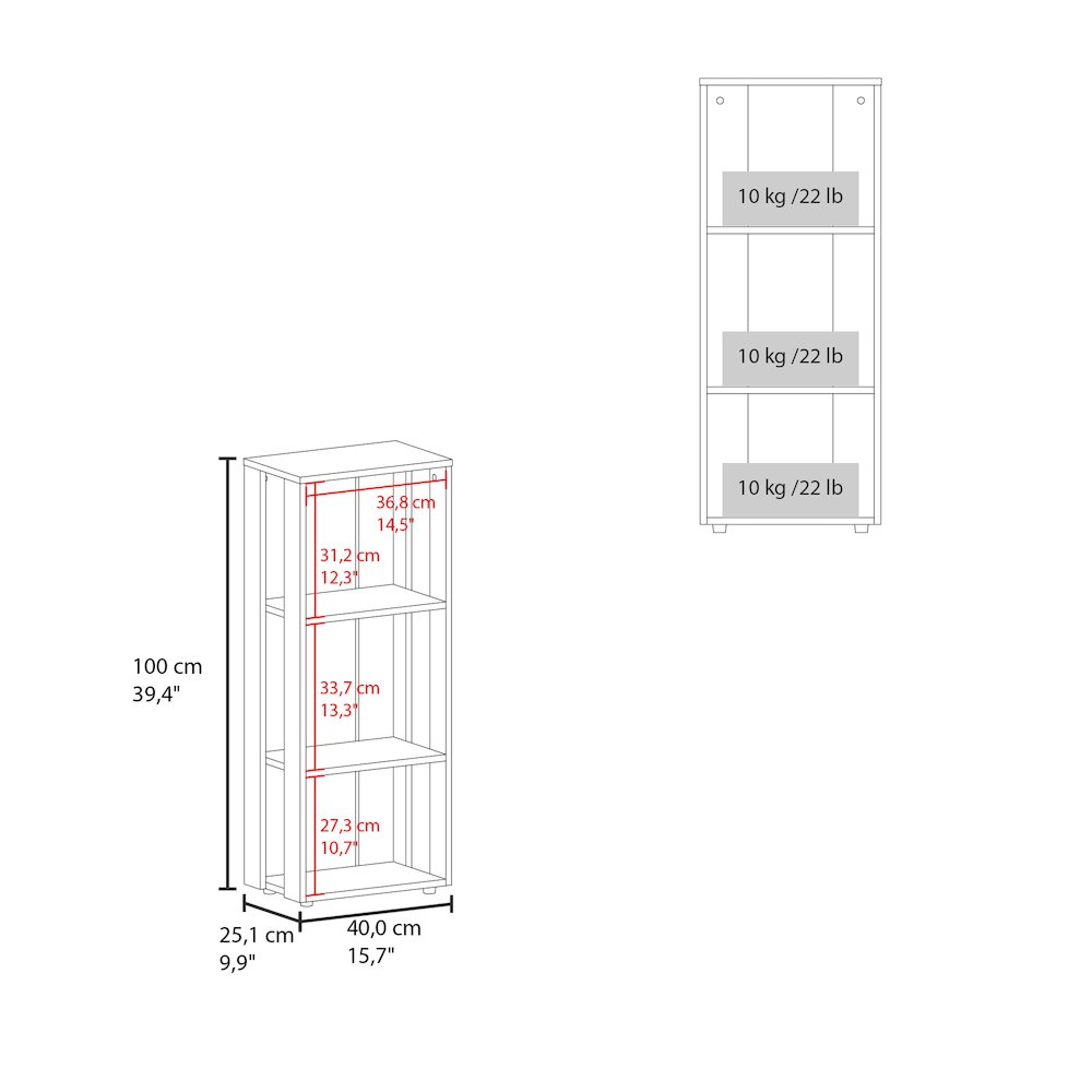 Modoc Bookcase in Melamine with Open Storage, White. Picture 2