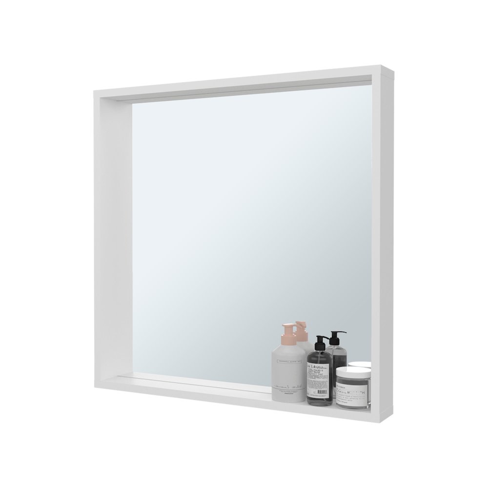 Porta Wall Mounted Bathroom Mirror Cabinet with Storage, White. Picture 3