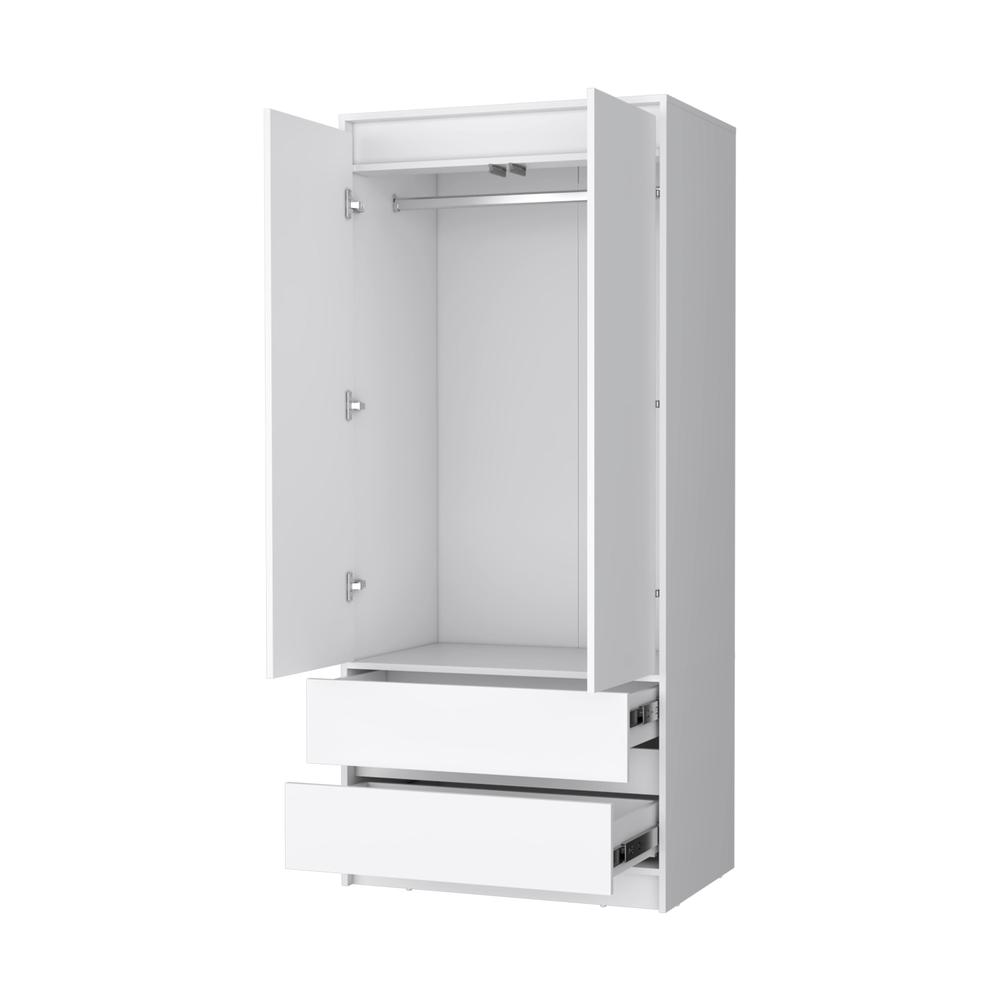 Avra 2 Drawers Armoire, 2-Door, Hanging Rod. Picture 2