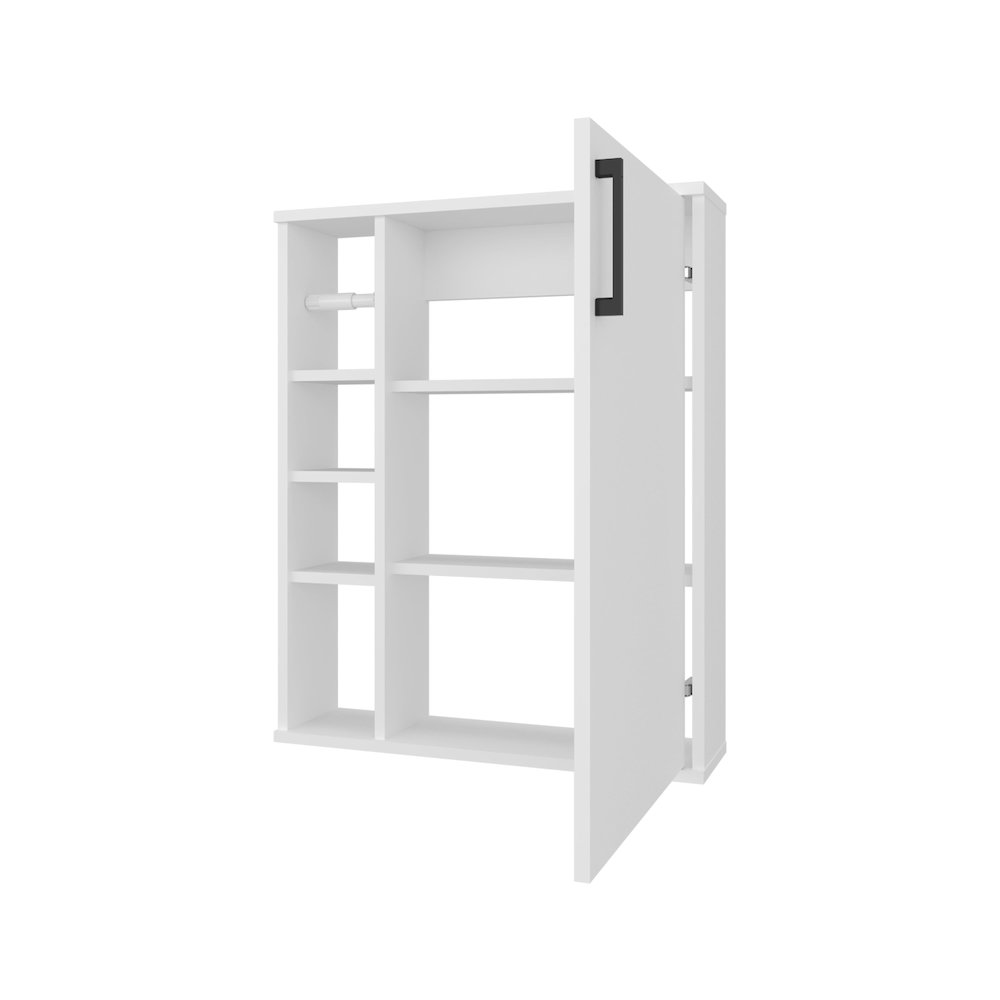 Yoder, Bathroom Cabinet, 4 Open Shelves, 1 Door, White. Picture 6