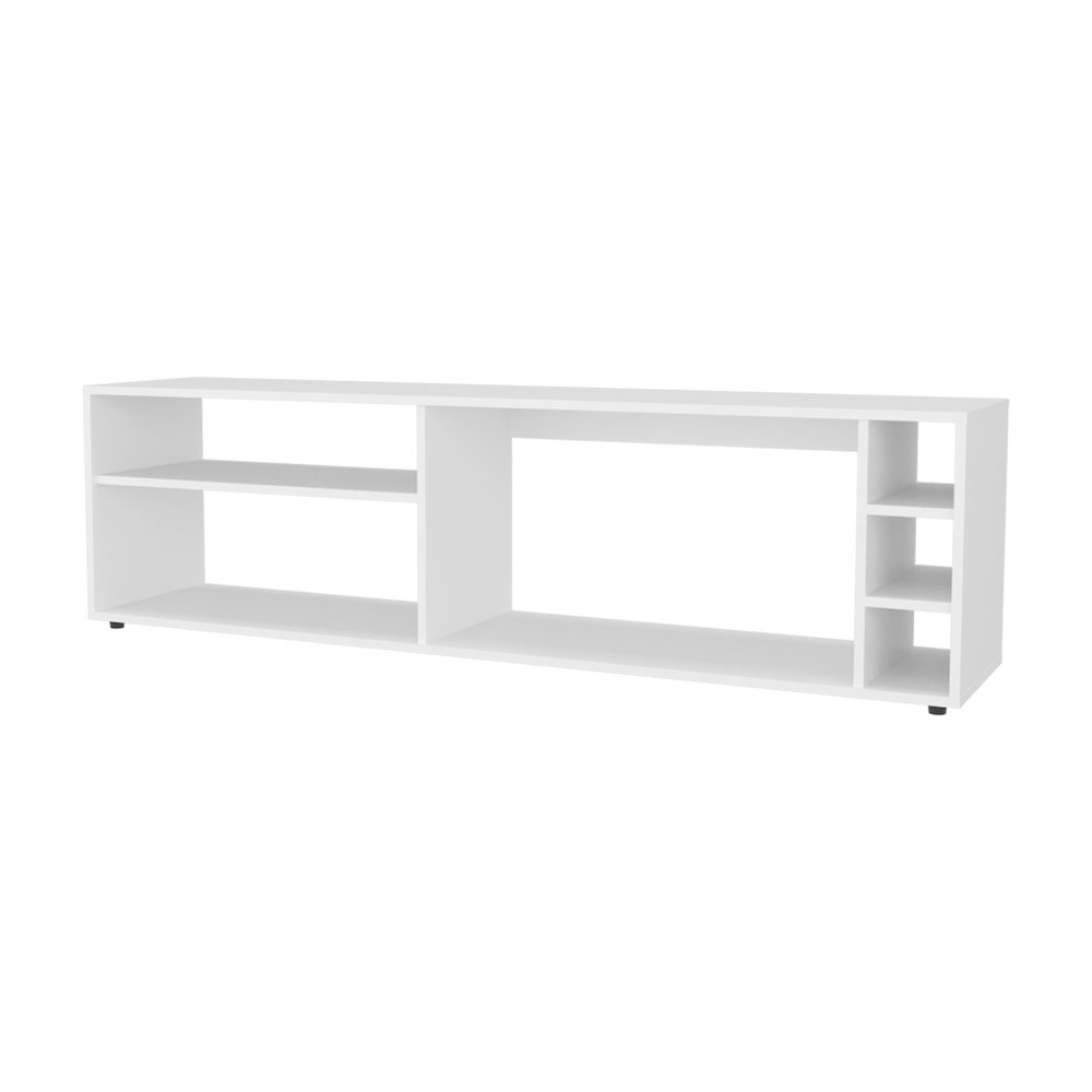 Mayo TVStand for 70" Screen with Open Storage and Melamine Finish, White. Picture 5