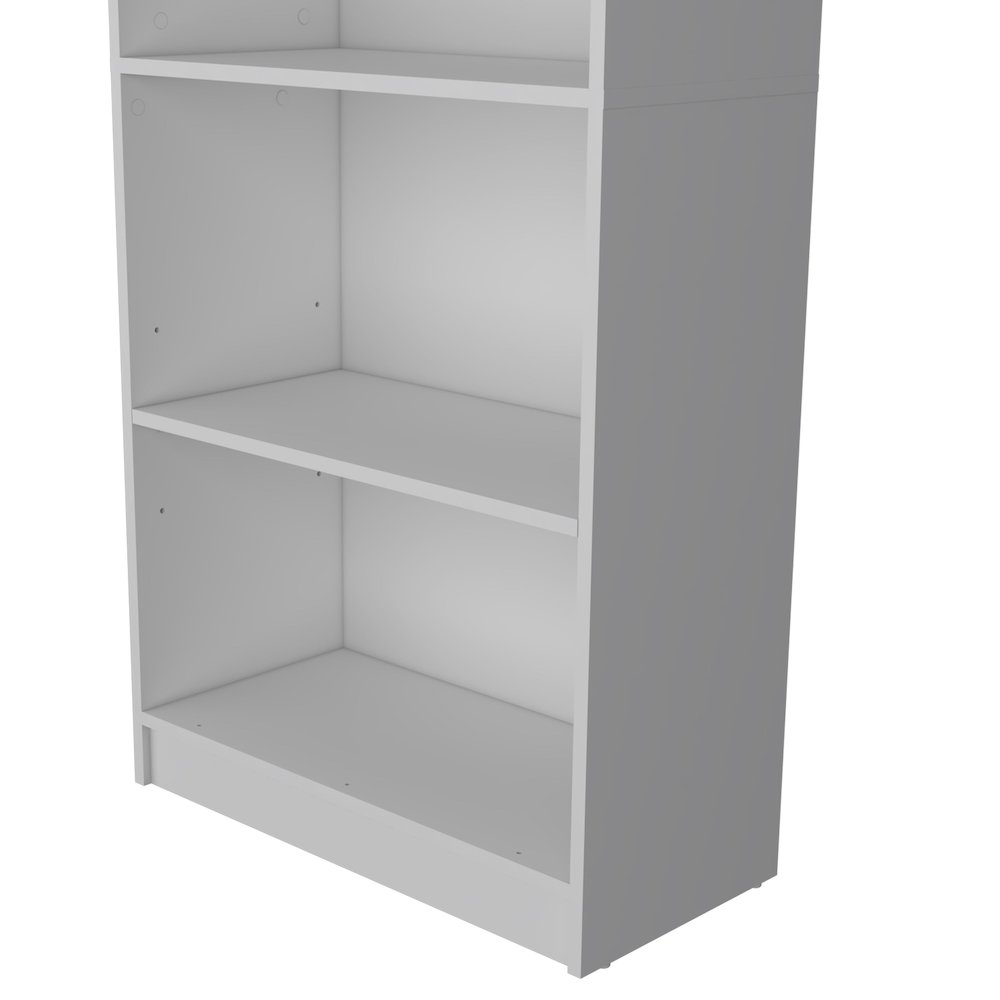 Sutton 4 Shelves Bookcase with Modern Storage Shelves, White. Picture 6