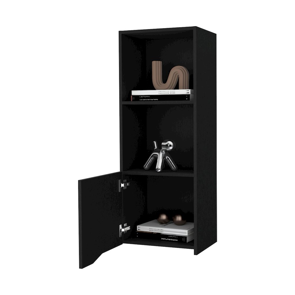 Pima Wall Cabinet in Melamine With One Door, Wenge. Picture 7