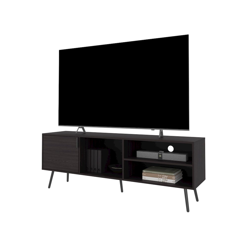 Mescal Tv Stand Multistorage with a Door and Open Storage, Wengue. Picture 8