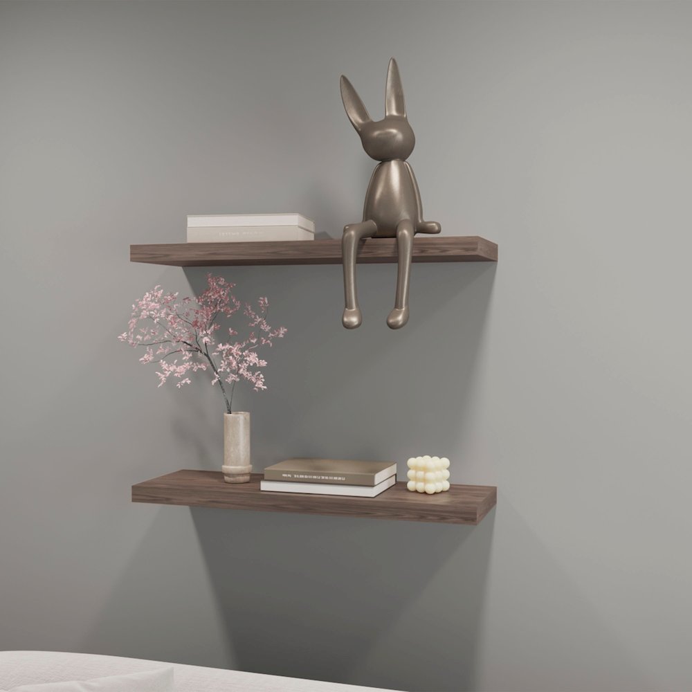 Iva Floating Shelf in Melamine x2, Cognac. Picture 6
