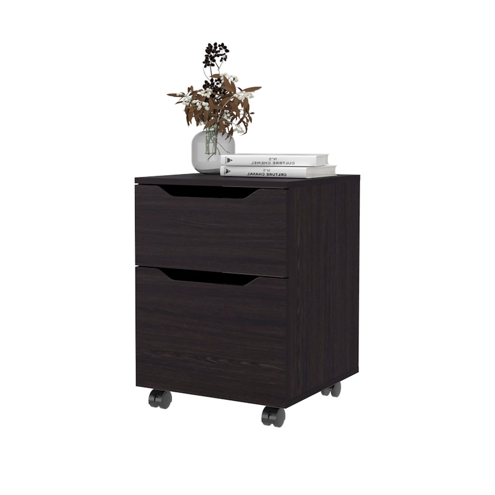 Newriver Nightstand with 1 Door and 1 Drawer , Wengue. Picture 5