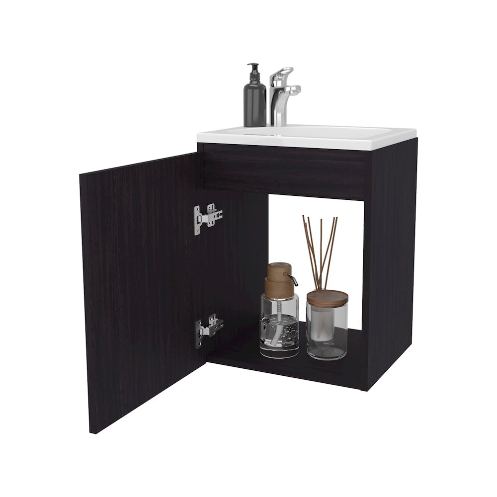 Haigleer Creek Bathroom Vanity with Integrated Sink and Faucet, Wengue. Picture 8