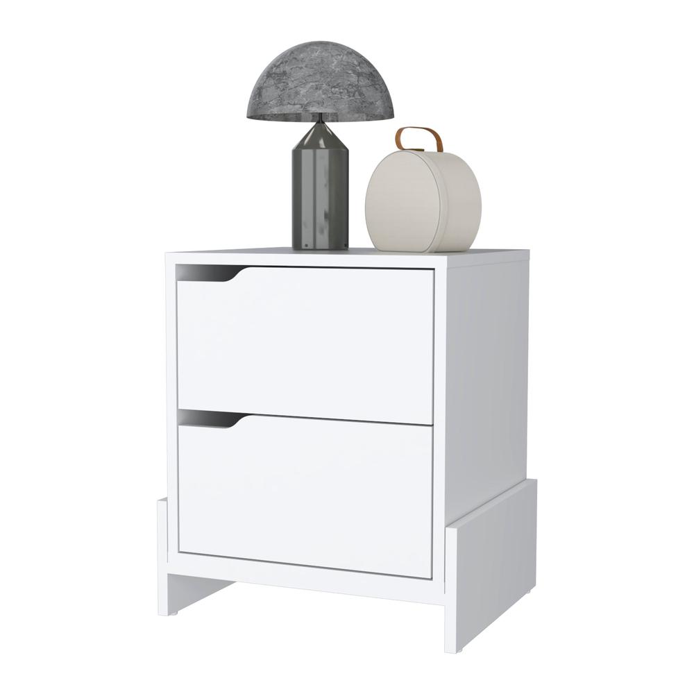Lovell Nightstand with Sturdy Base and 2-Drawers. Picture 6