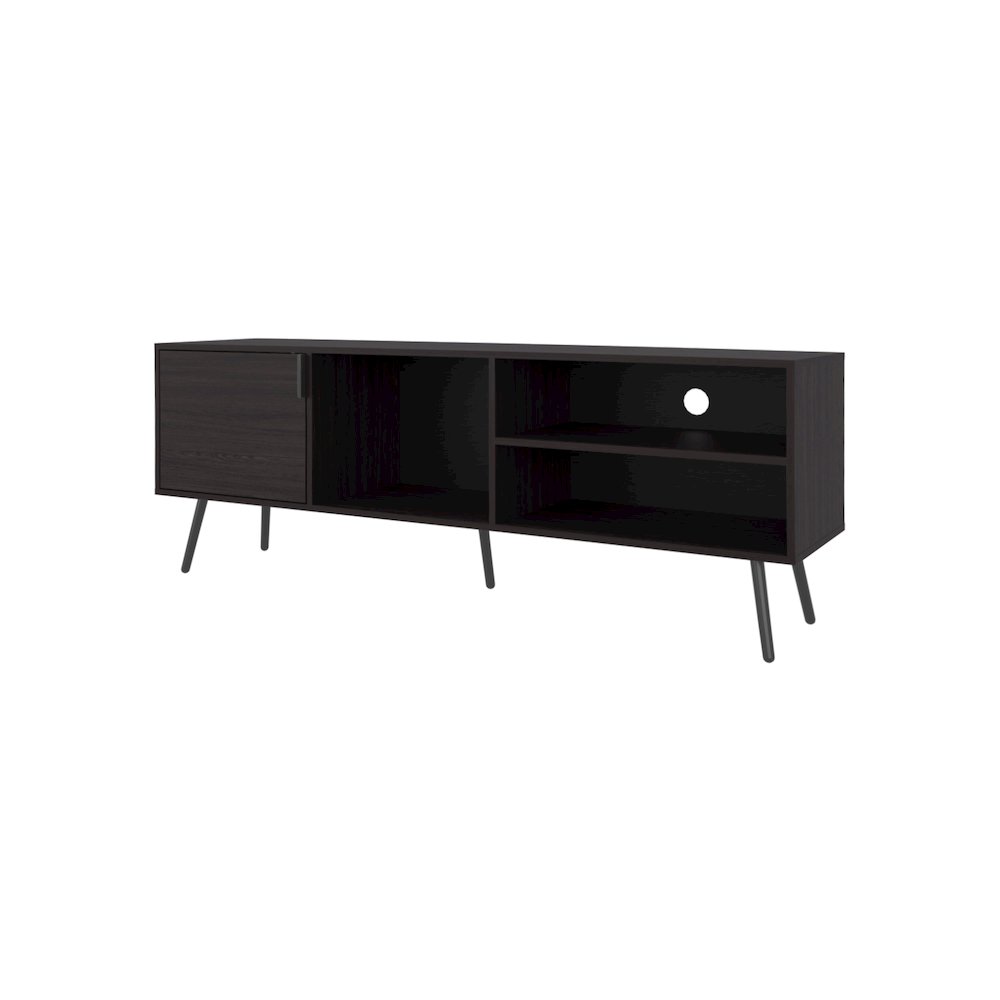 Mescal Tv Stand Multistorage with a Door and Open Storage, Wengue. Picture 1