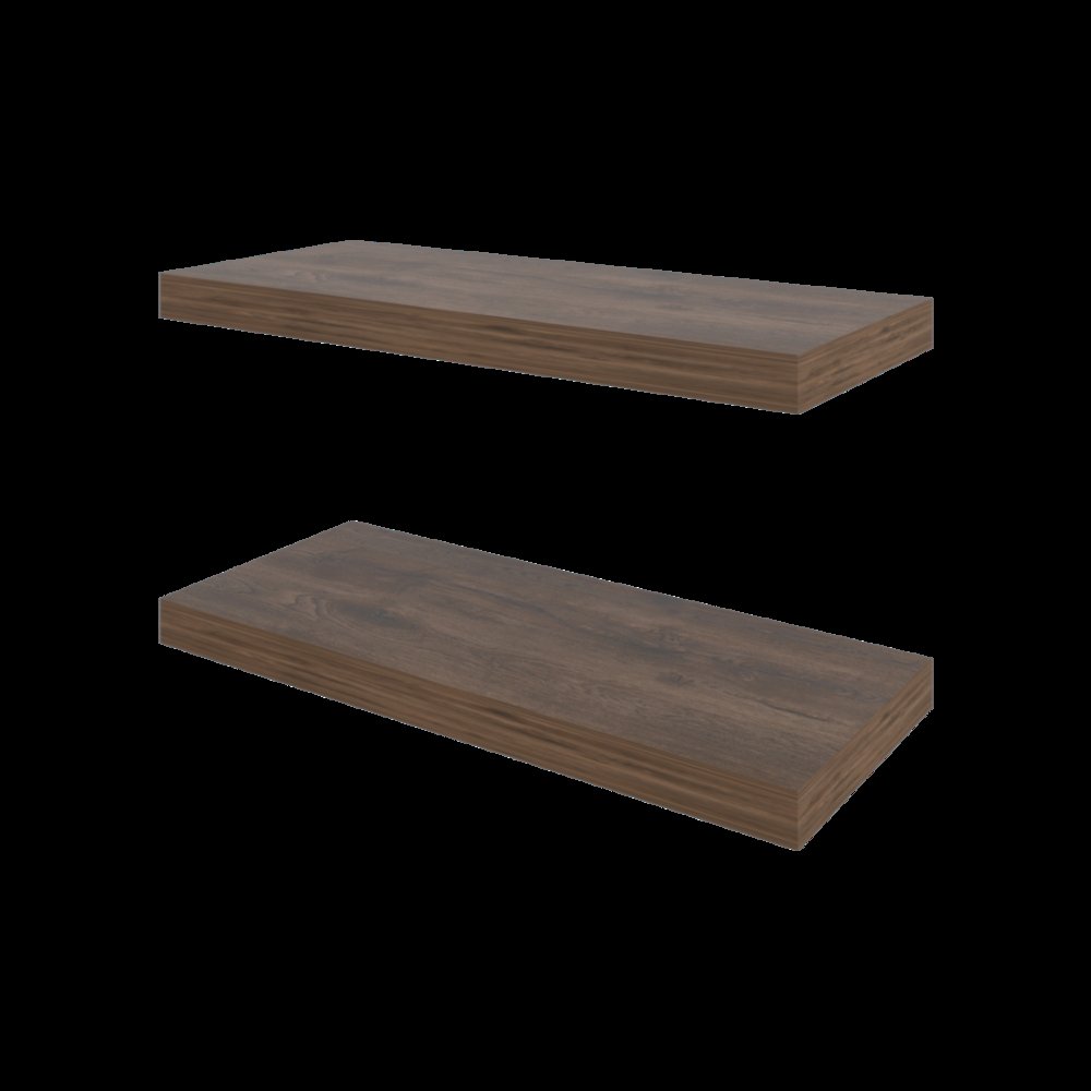 Iva Floating Shelf in Melamine x2,Gray Walnut. Picture 8