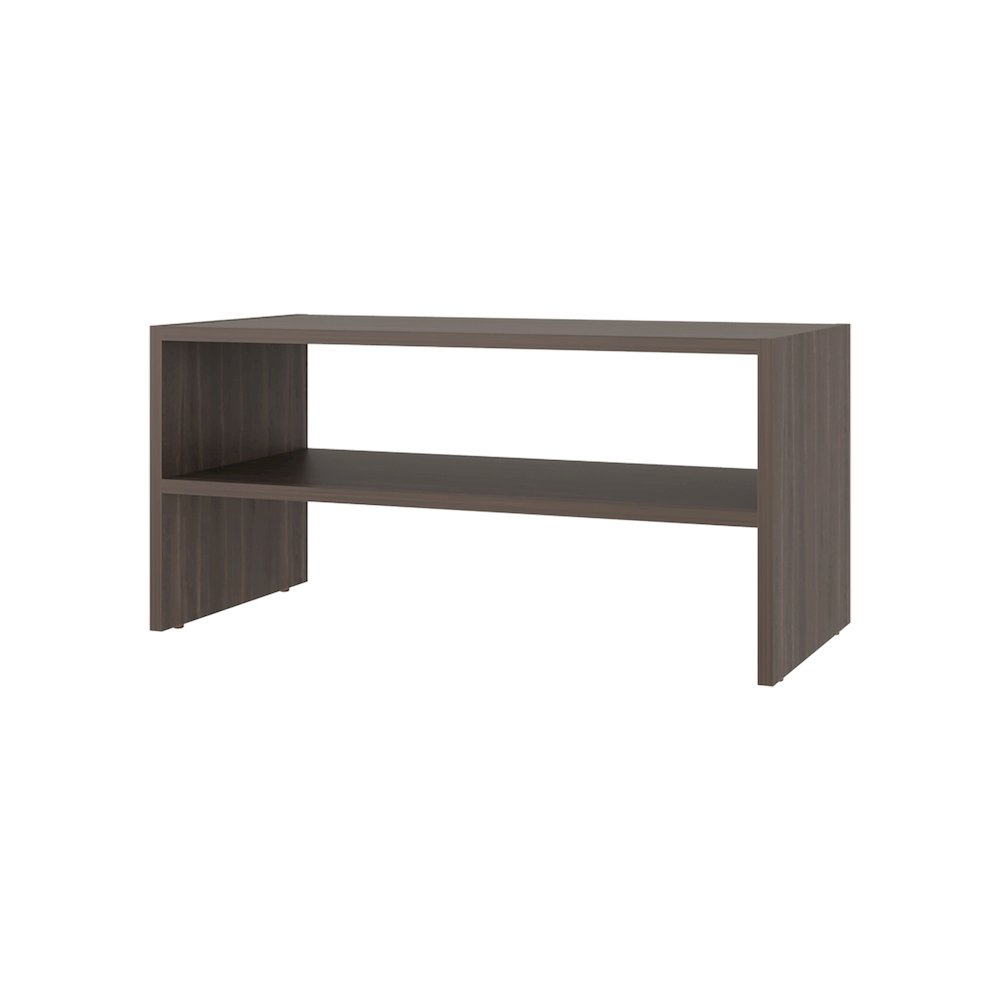 Norris shoe rack in melamine with 2 shelves,Gray Walnut. Picture 1