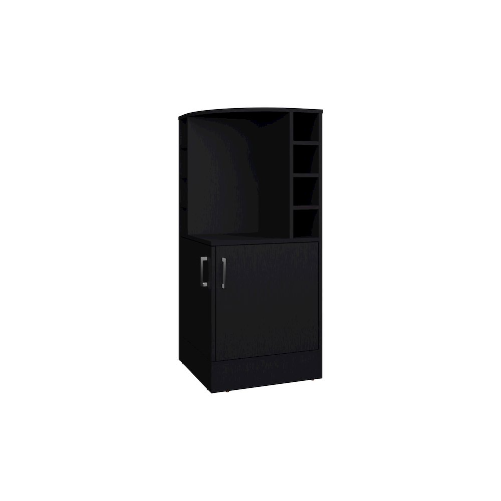 Toyei Corner Bar Cabinet with Bottle Rack, Open Shelves, and Hidden Storage. Picture 1