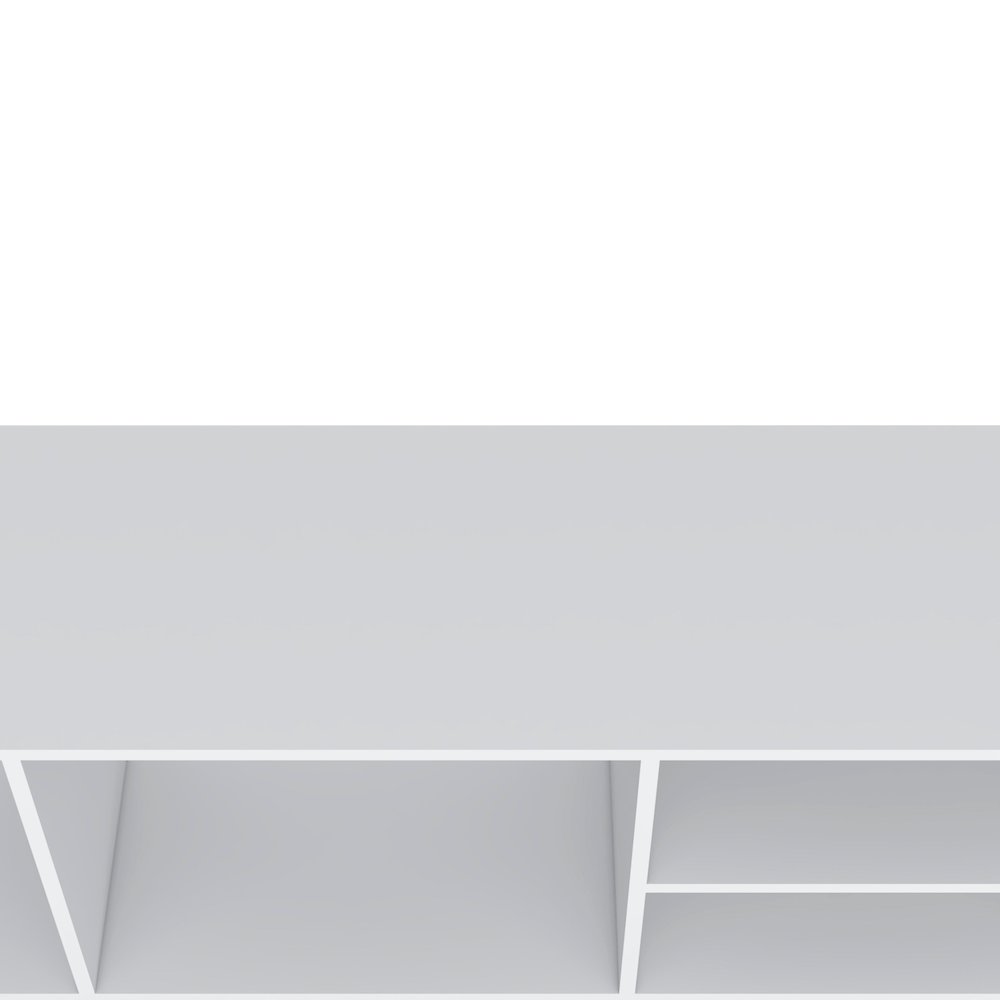 Tubac TV Rack in Melamine With Open Storage, White. Picture 6