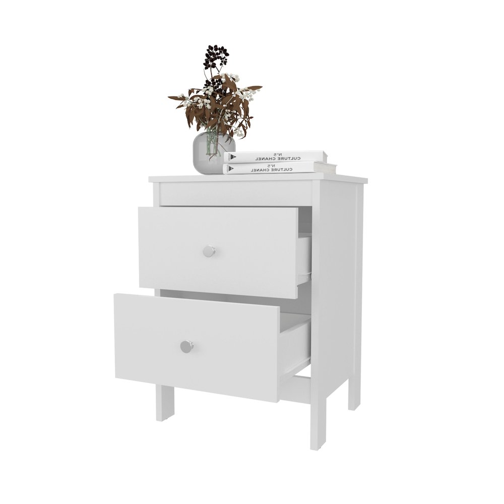 Nogales NightStand with 2 Drawers, Withe. Picture 8