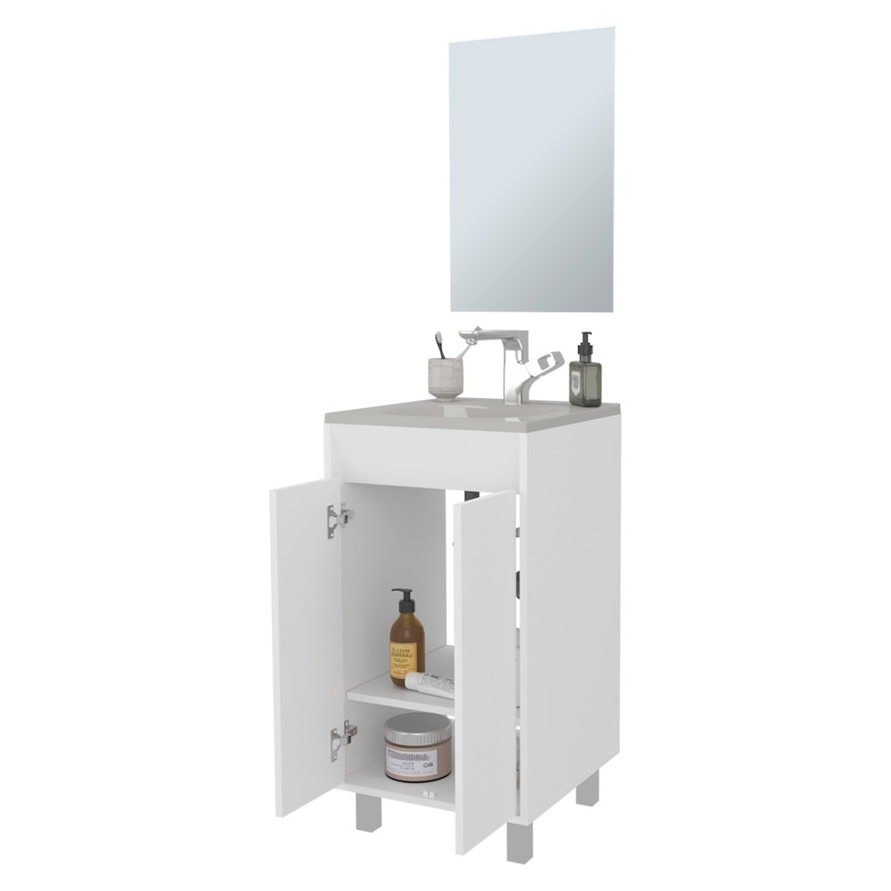 Saratoga Bathroom Cabinet with  2 Doors, White. Picture 8