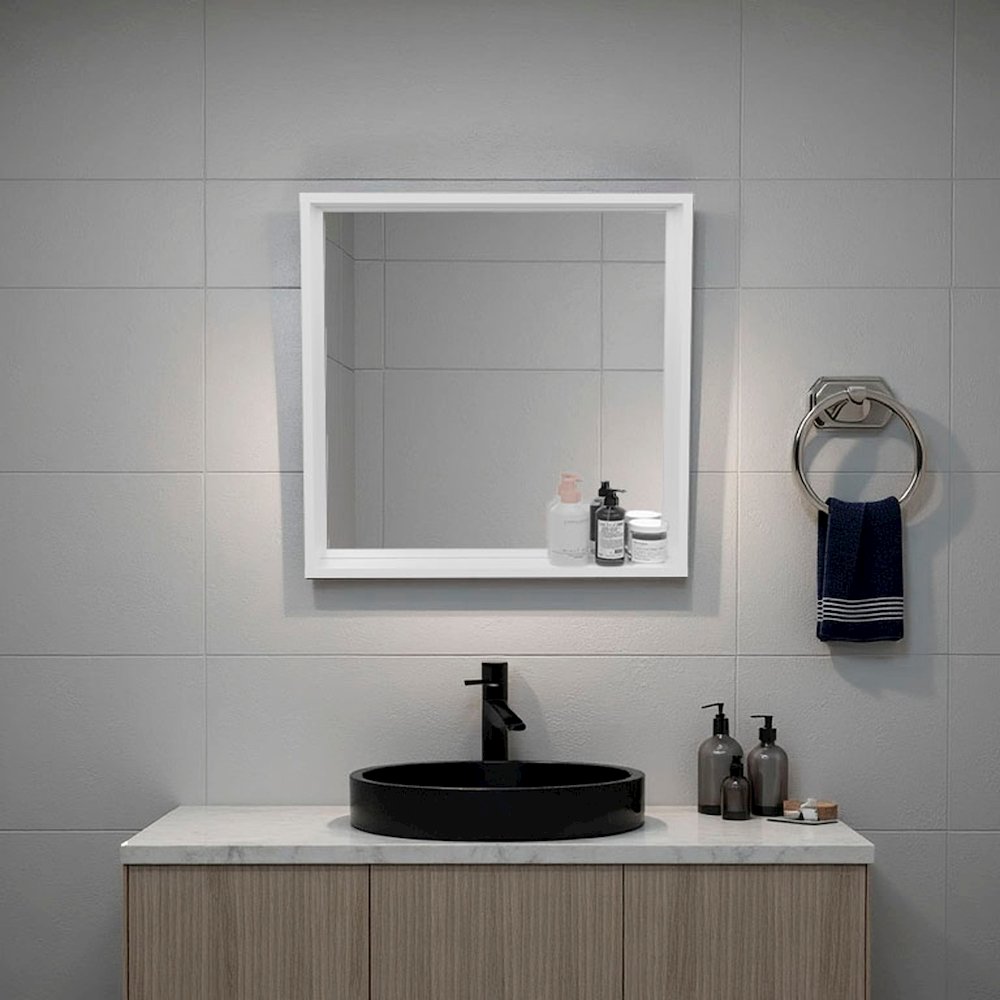 Porta Wall Mounted Bathroom Mirror Cabinet with Storage, White. Picture 7
