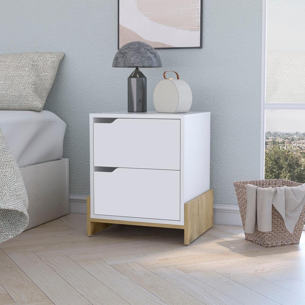 Lovell Nightstand with Sturdy Base and 2-Drawers. Picture 4