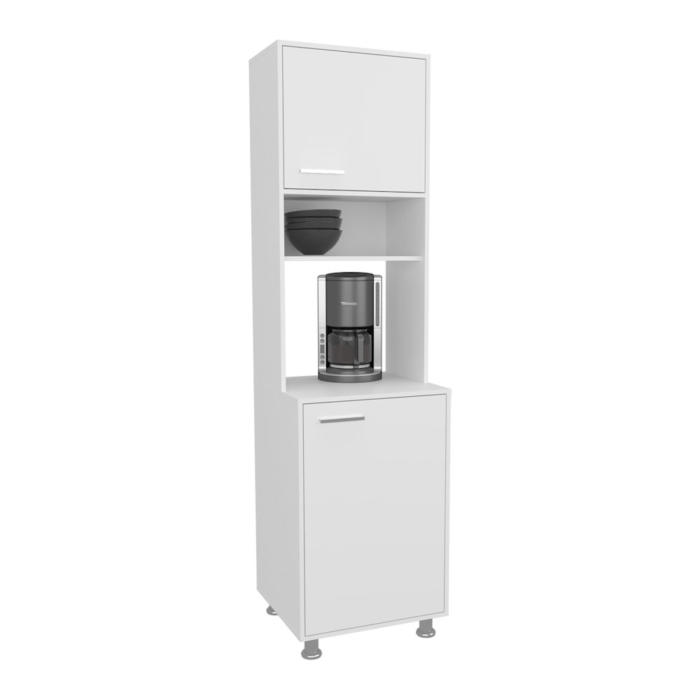 Buckeye Kitchen Pantry with Open Storage and 2 Doors,  White. Picture 5