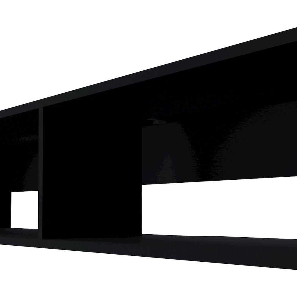 Central Floating media rack in melamine with two shelves,Wenge. Picture 6