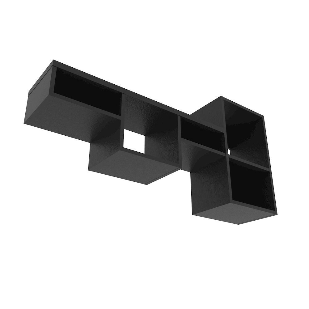 Globe Wall-Mounted Shelf Unit with 5 Shelves, Wenge. Picture 6