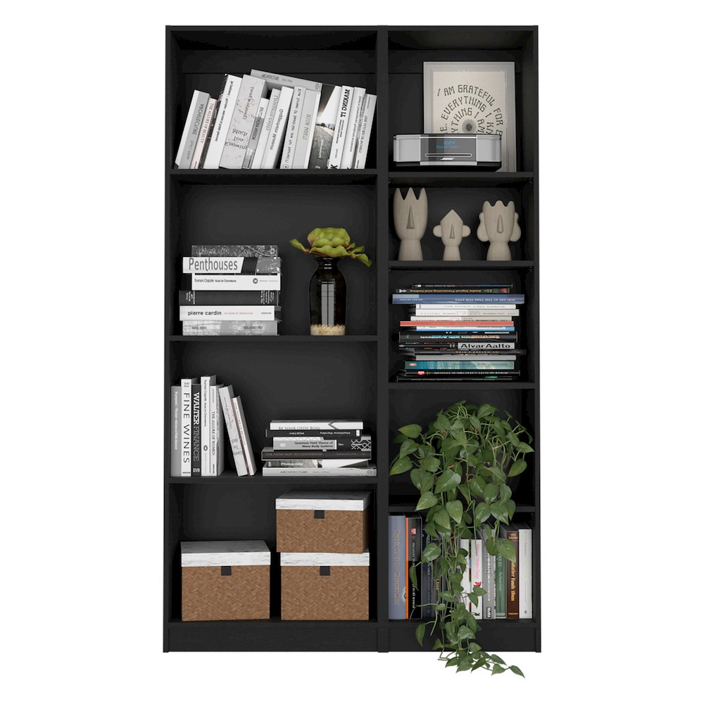 Sutton Slim 2 Piece Living Room Set with 2 Bookcases, Wenge. Picture 4