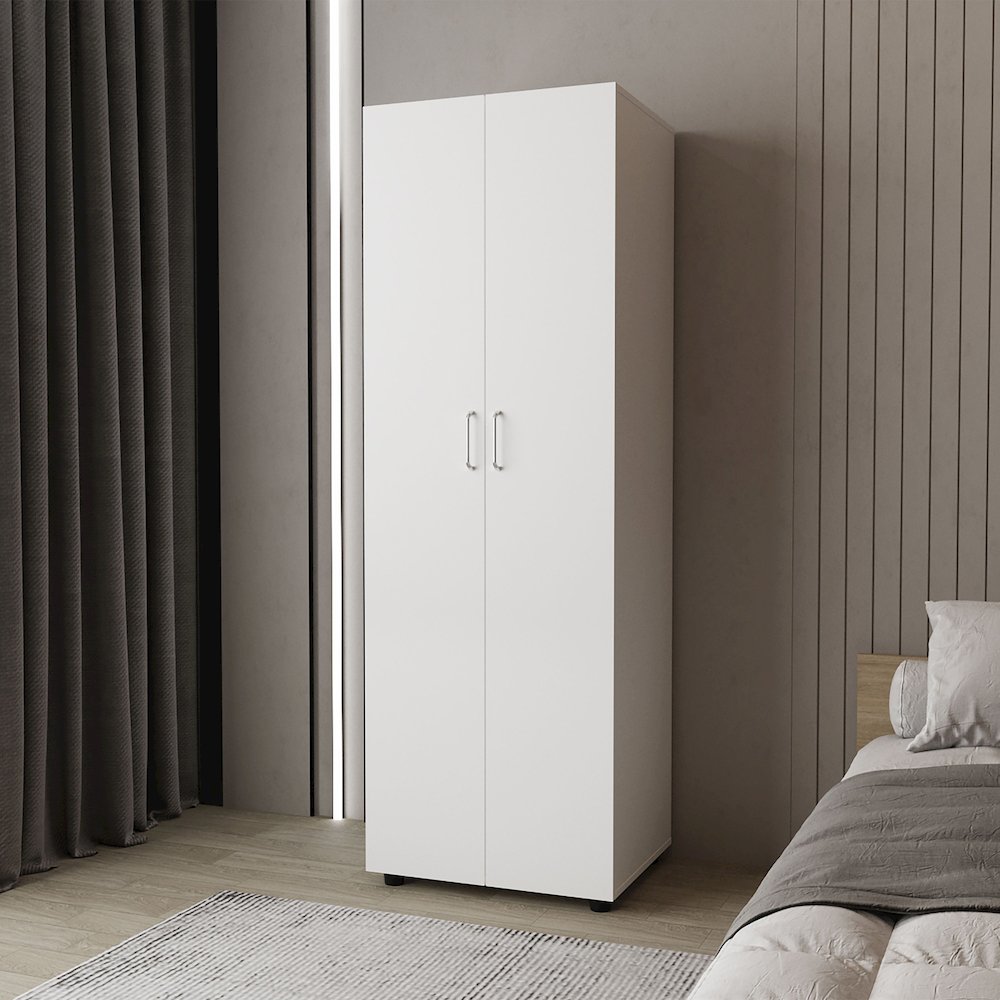 Pisinemo Armoire with 2 Doors and Hanging Rod, White. Picture 4