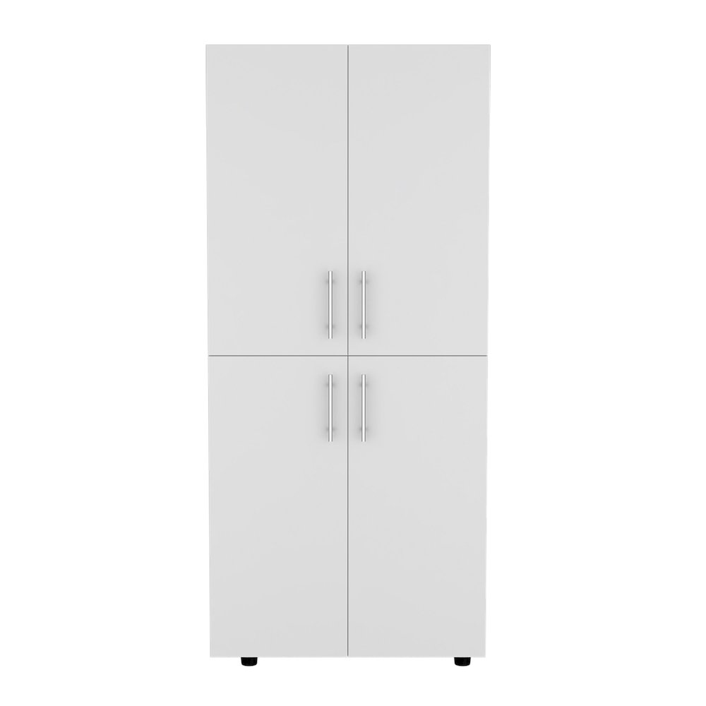 Hazel Armoire in melamine with 2 doors , 4 shelves and 2 clothes hanging bar. Picture 1