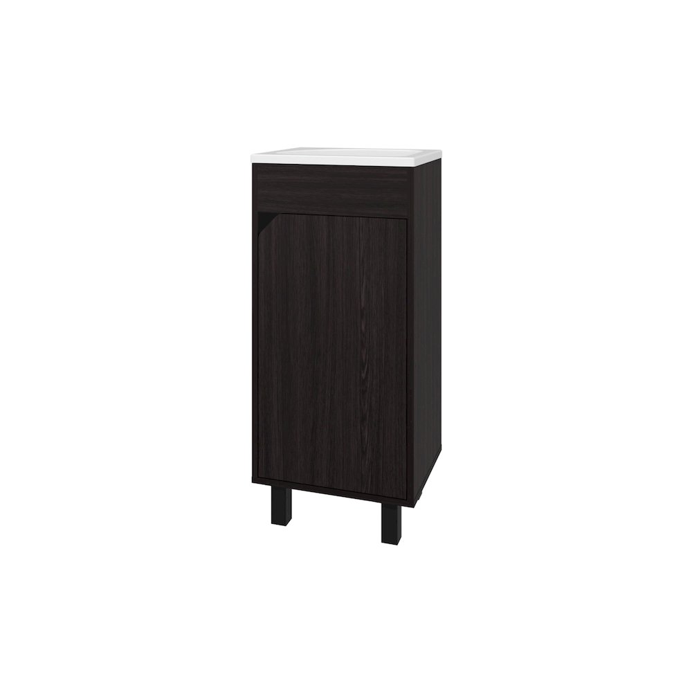 Quartzsite  Bathroom Vanity with Integrated Sink and Faucet, Wengue. Picture 1
