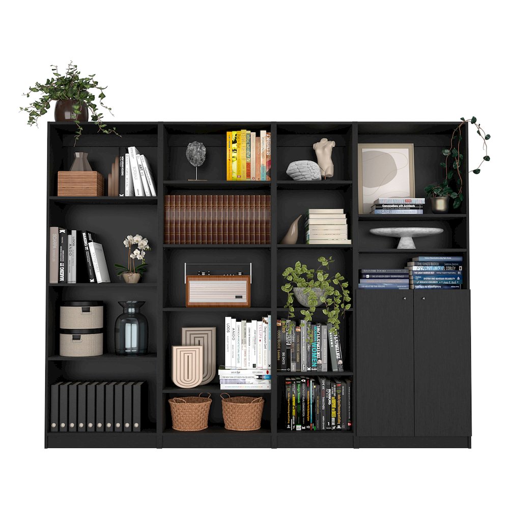 Misani 4 Piece Living Room Set with 4 Bookcases, Wenge. Picture 7