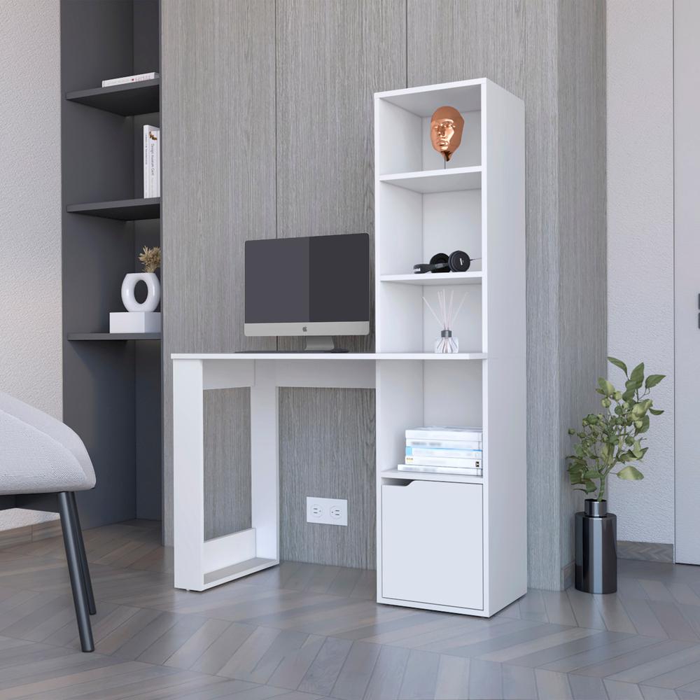 Anson Computer Desk with 4-Tier Bookcase and 1-Door Cabinet. Picture 4