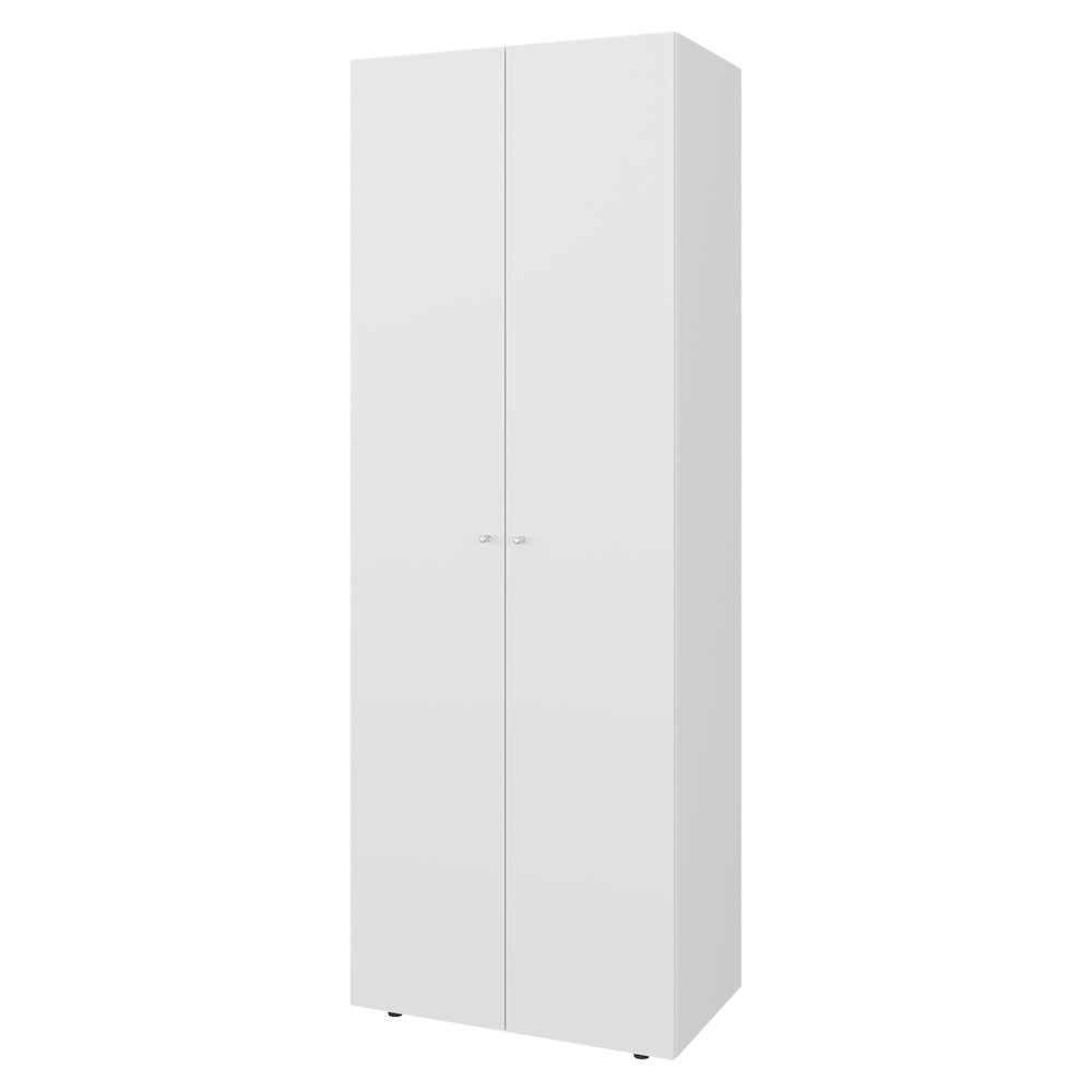 Basin  2-Door Tall Wardrobe Cabinet 66.9"H,  Bedroom, White. Picture 1