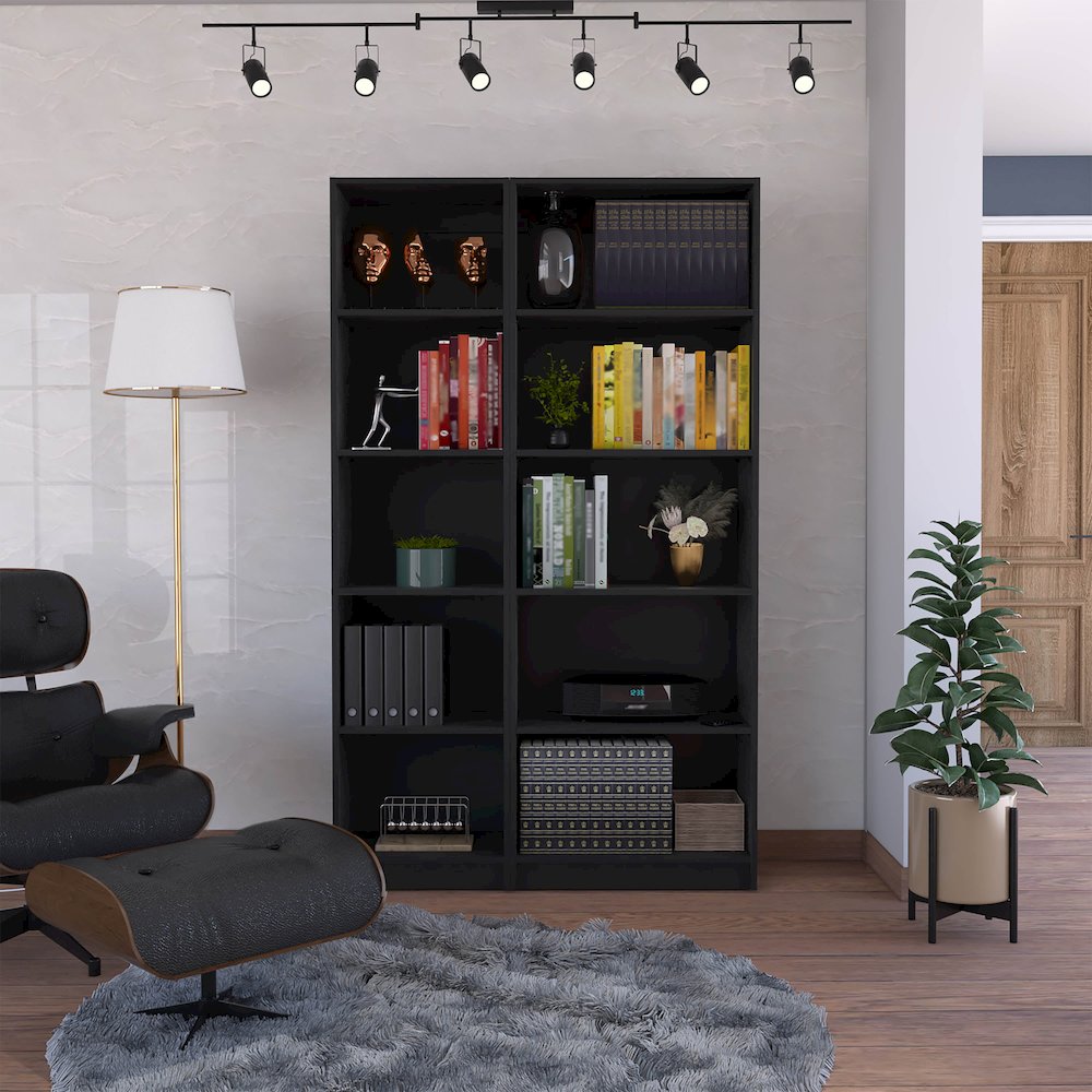 Sunnyside 2 Piece Living Room Set with 2 Bookcases, Wenge. Picture 5