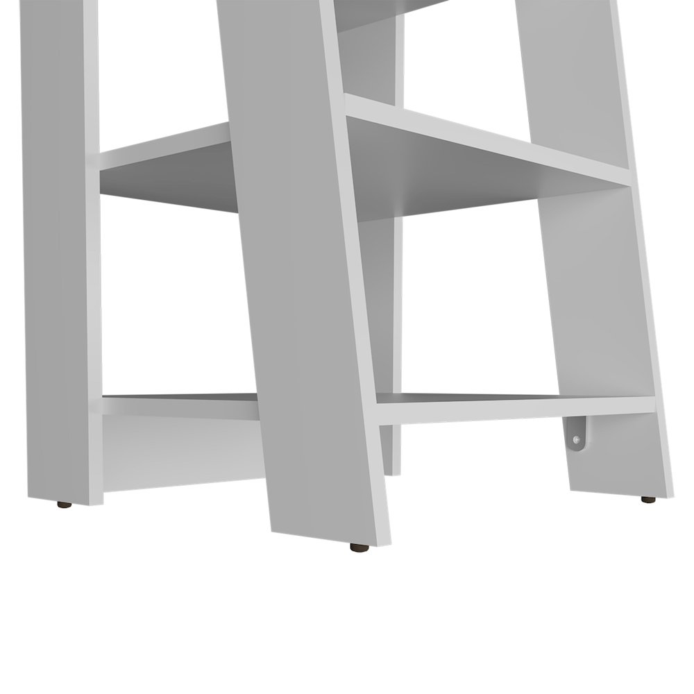 McNeal Freestanding Bathroom Shelf With Open Storage, White. Picture 6