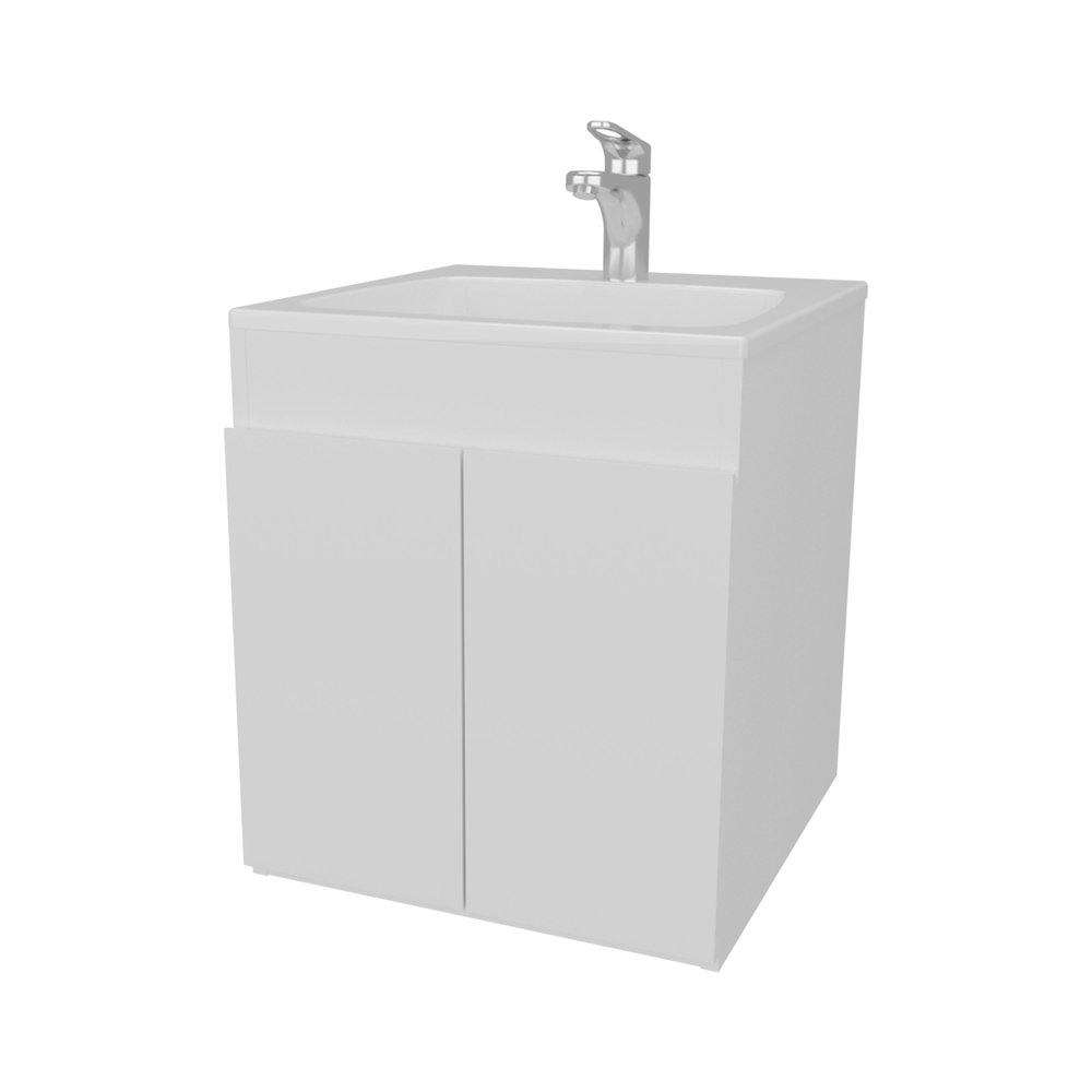 Shoshoni Bathroom Vanity with two Doors, White. Picture 5