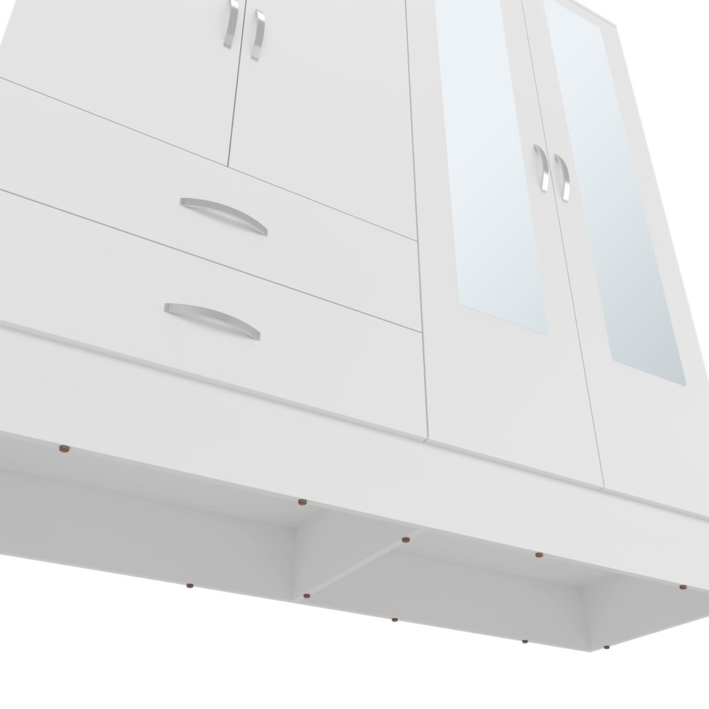 Hilda Wardrobe Multistorage with Two Mirrors, White. Picture 5