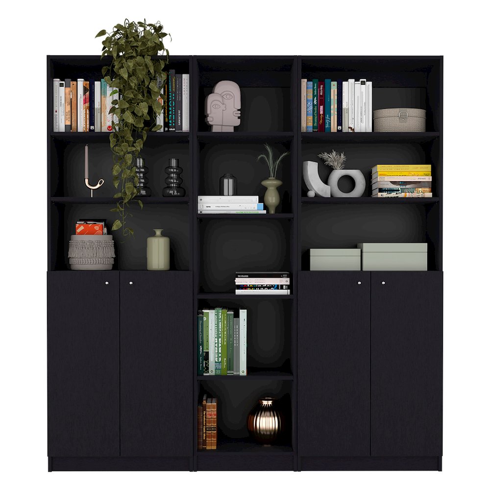 Grants 3 Piece Living Room Set with 3 Bookcases, Wenge. Picture 5