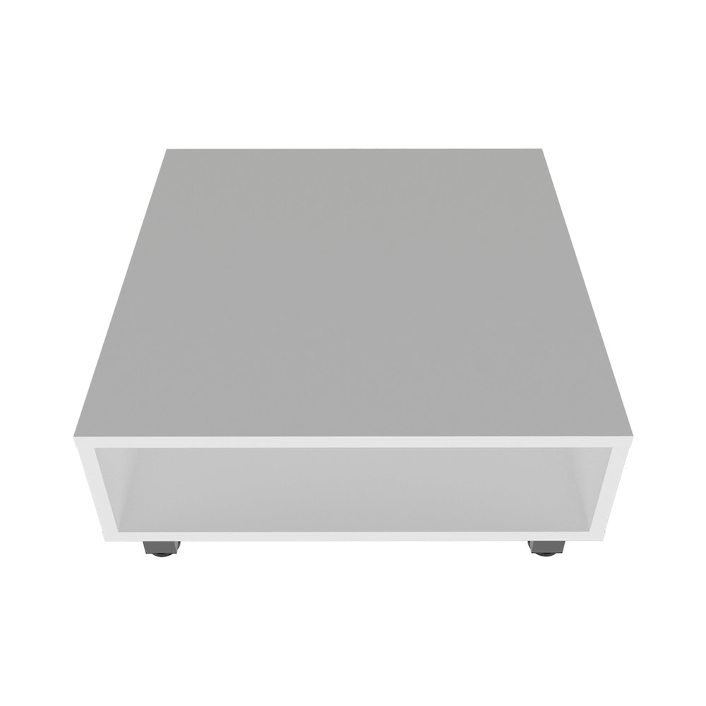 Avondale Coffee Table in Melamine with Open Storage, white. Picture 5