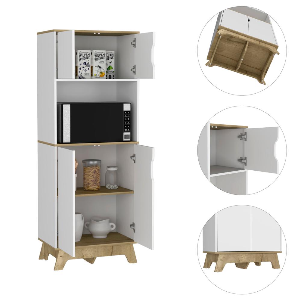 Brussel Microwave Pantry Cabinet, Top Double Door Cabinet, Countertop Surface. Picture 6