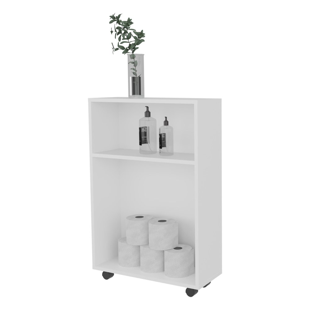 Concho Rolling Storage Cart,  Versatile Compact Design, White. Picture 2