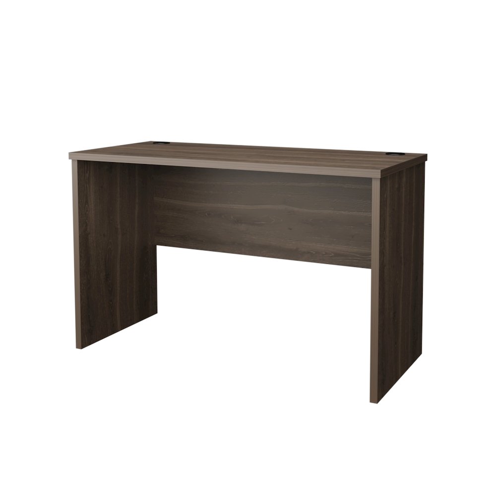 Rough Rock Minimalist Home Office Work Desk with Cable Management , Dark Walnut. Picture 5