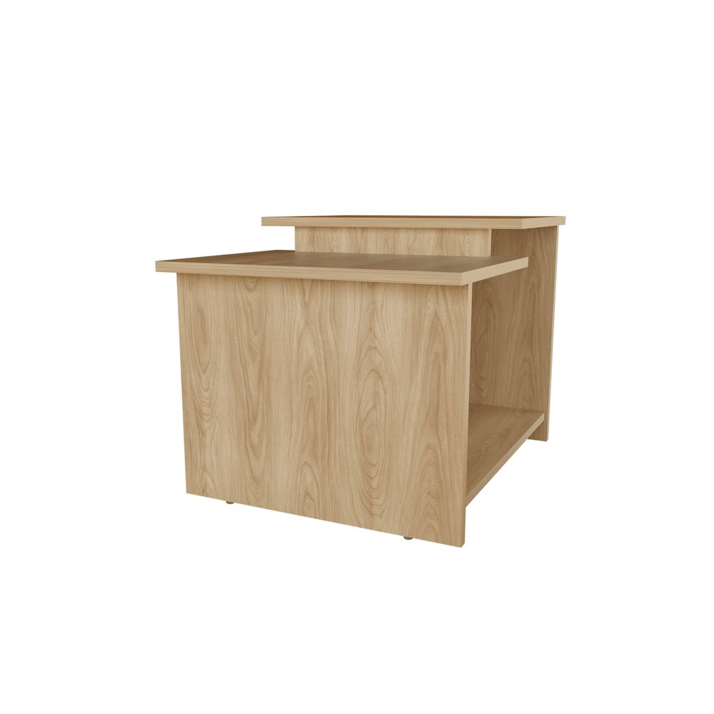 Naco Coffee Table with Open Storage, Melamine Finish, Natural Oak. Picture 7